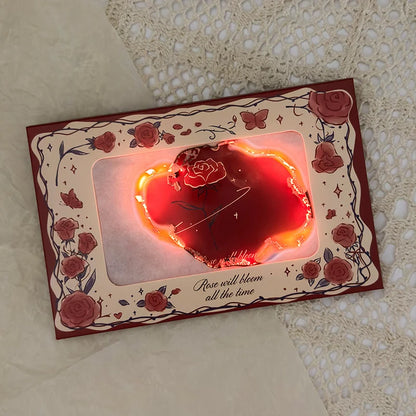 DIY Rose Burning Greeting Wish Card