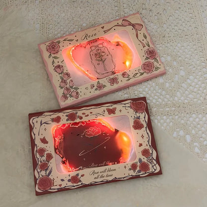 DIY Rose Burning Greeting Wish Card