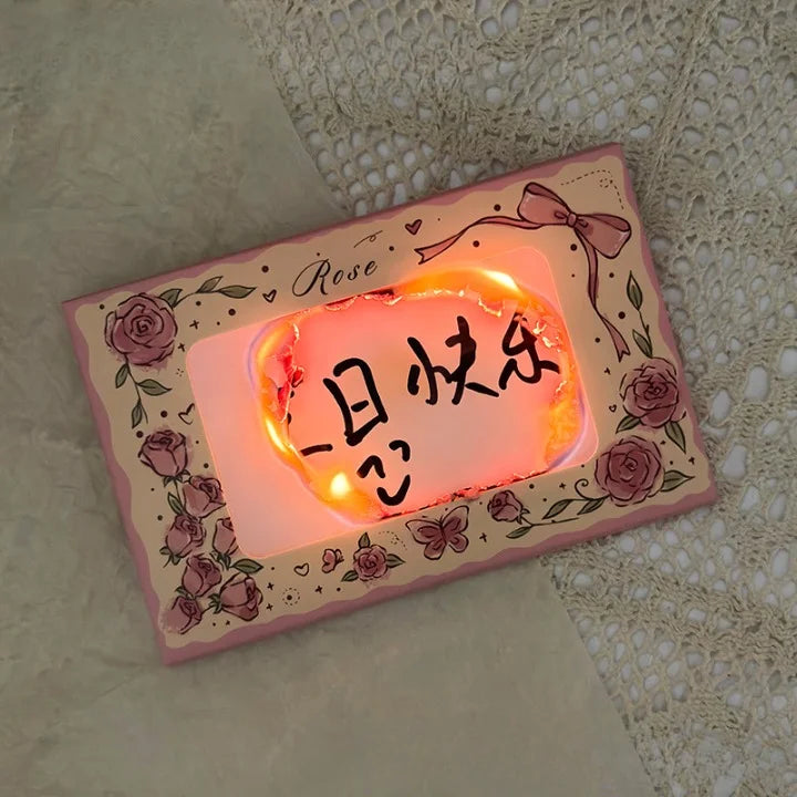 DIY Rose Burning Greeting Wish Card