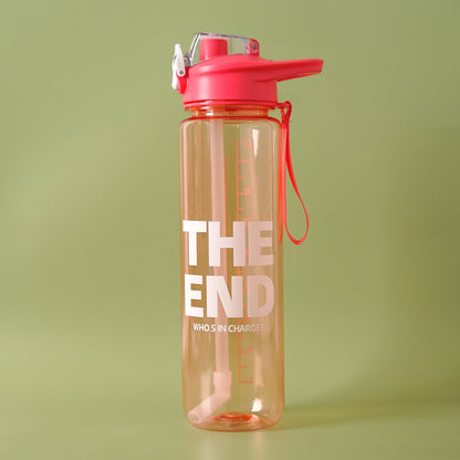 The End Plastic Water Bottle with Handle n Ribbon