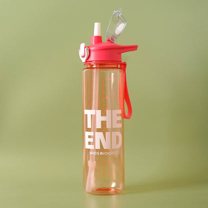 The End Plastic Water Bottle with Handle n Ribbon