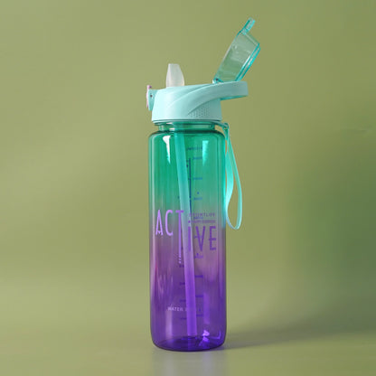 Active Gradient Plastic Water Bottle with Carry Handle