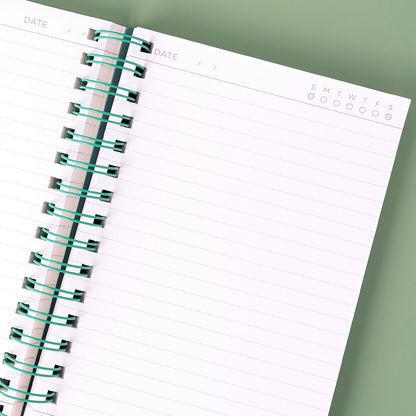 Green Cover A5 Thick Lined Notebook