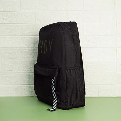 Black Luminous Logo Canvas Backpack Bag