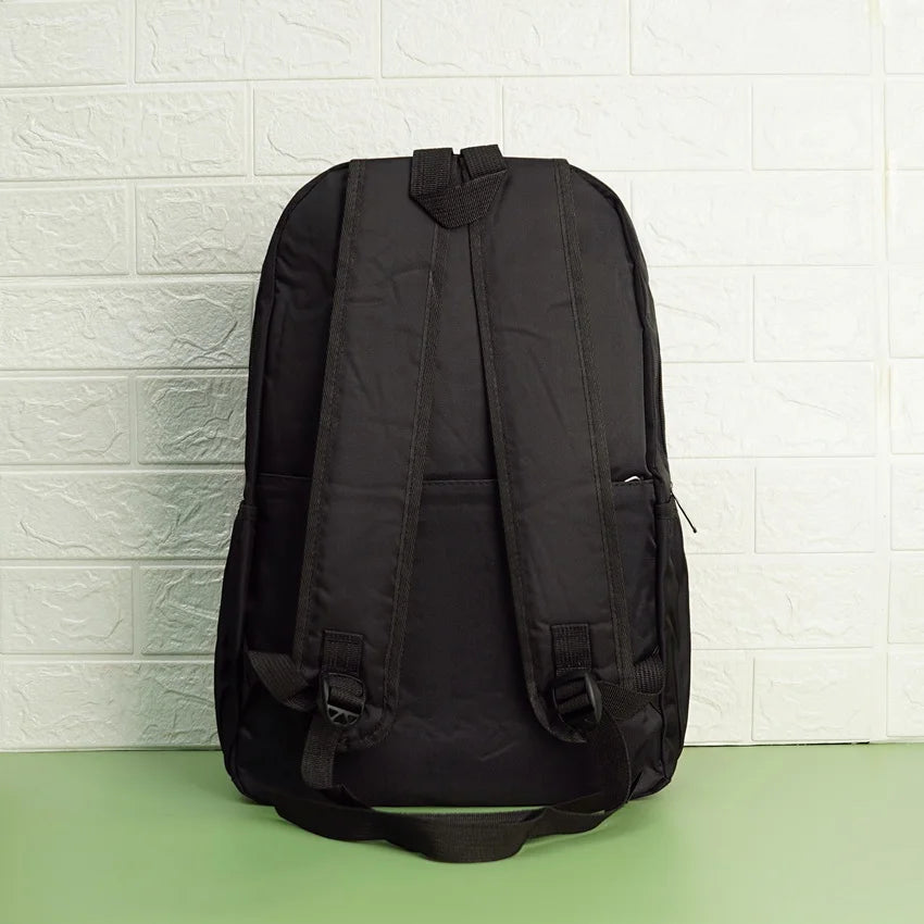 Black Luminous Logo Canvas Backpack Bag