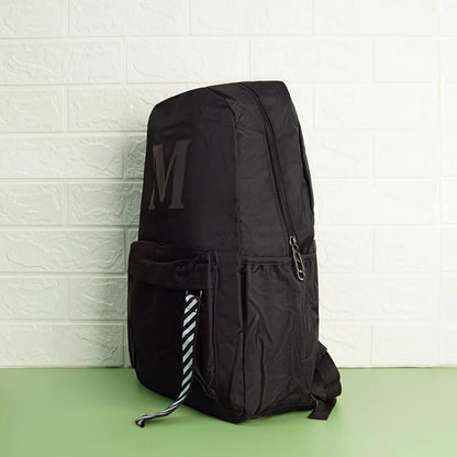 Black Luminous Logo Canvas Backpack Bag