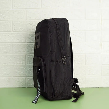 Black Luminous Logo Canvas Backpack Bag