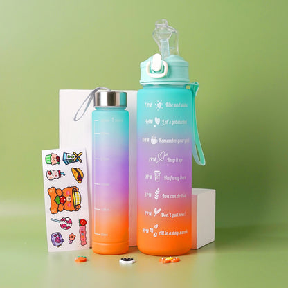 Three Color Gradient Water Bottles Set