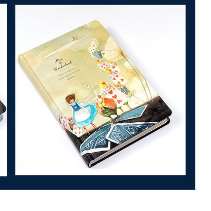 Alice in Wonderland Pastel Covers Designed Pages Journals