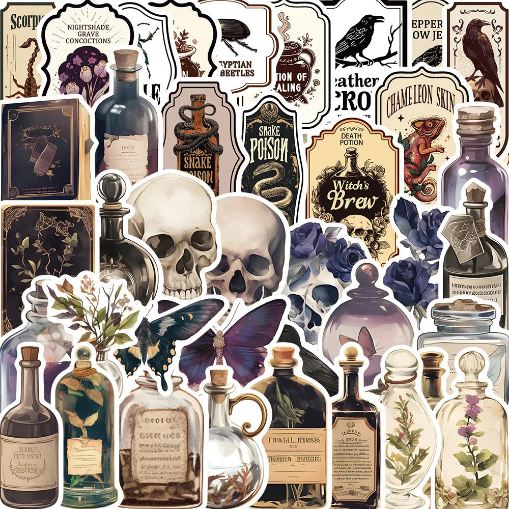 Dark Potion Bottle Graffiti Stickers