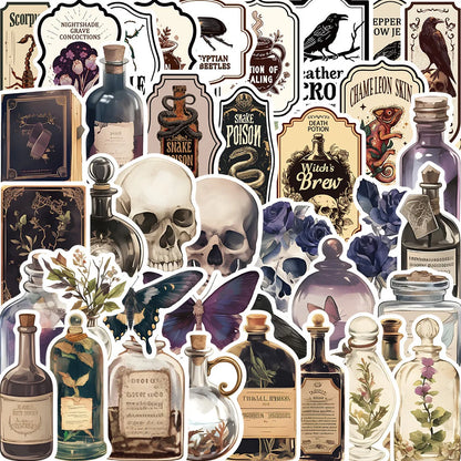 Dark Potion Bottle Graffiti Stickers