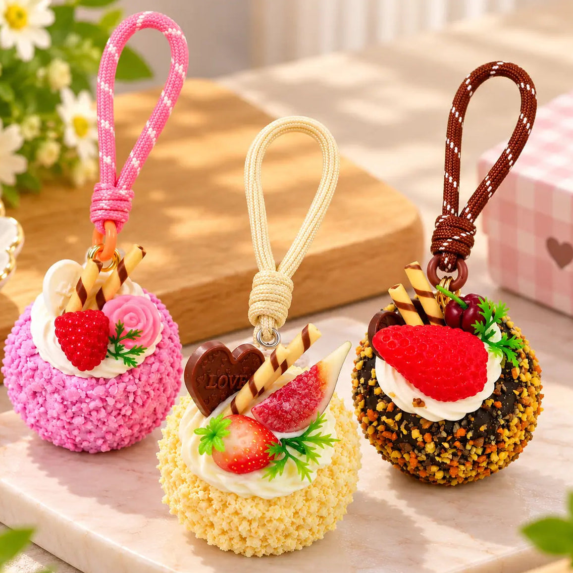Dessert Cake Charm Keychain