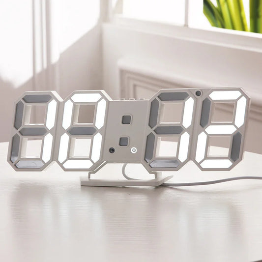 Digital LED Desktop Clock with Alarm and Temperature