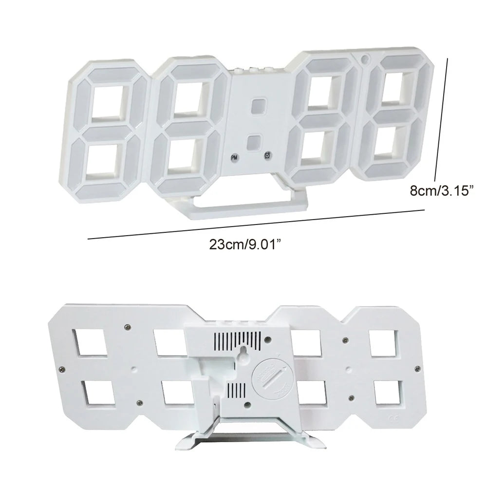 Digital LED Desktop Clock with Alarm and Temperature