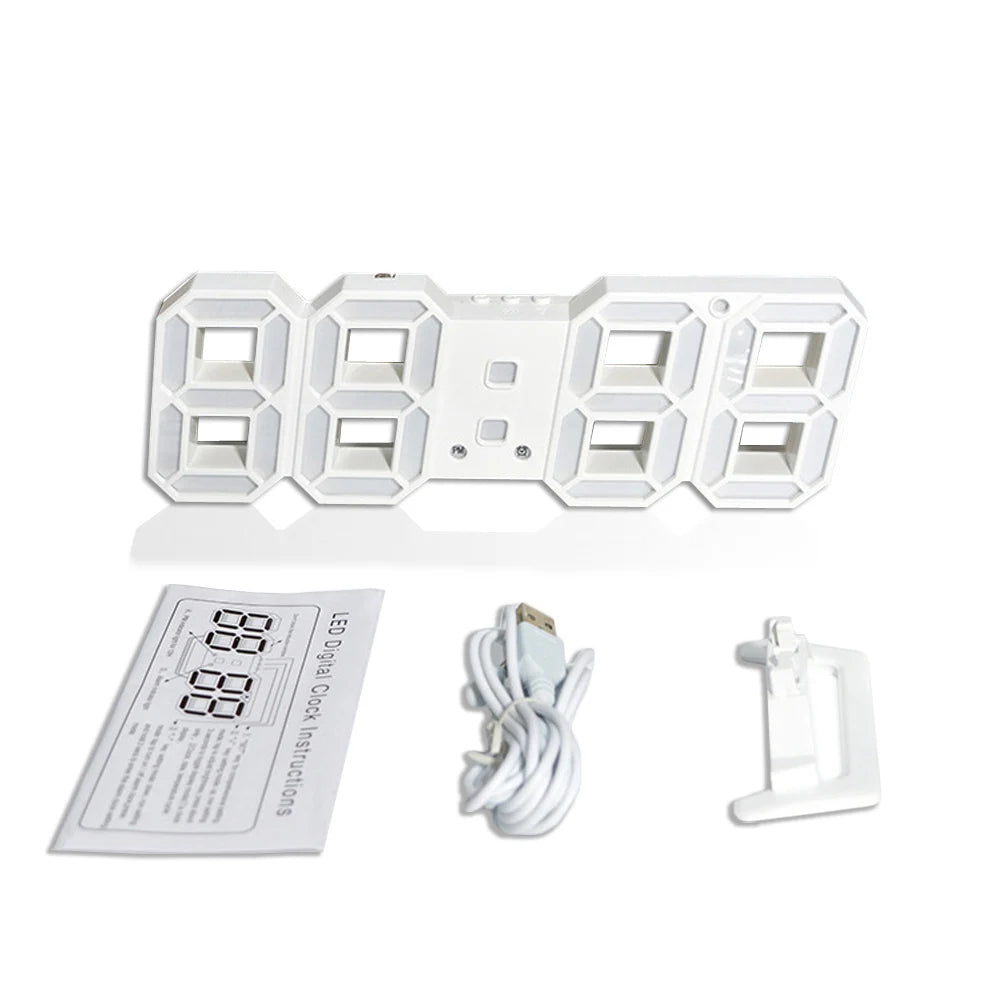 Digital LED Desktop Clock with Alarm and Temperature