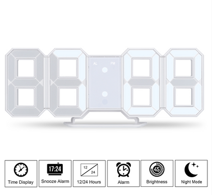 Digital LED Desktop Clock with Alarm and Temperature