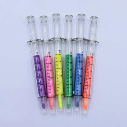 Creative Syringe Highlighter Pen-Set of 6