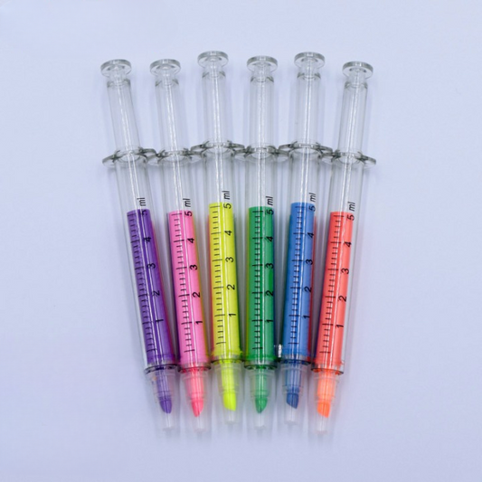 Creative Syringe Highlighter Pen-Set of 6