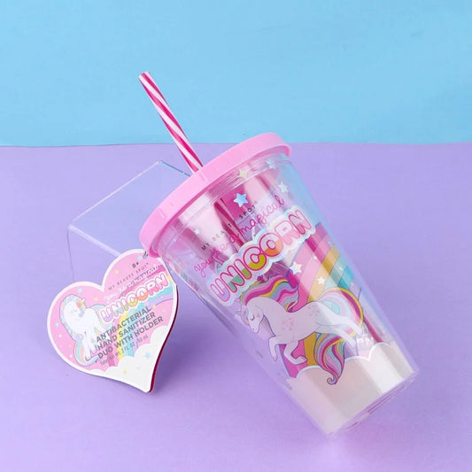 Double Layer ACRYLIC Cup With Hand Sanitizer - UNICORN - Minor Crack