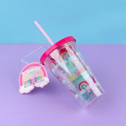 Double Layer ACRYLIC Cup With Hand Sanitizer - Sunshine
