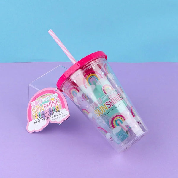 Double Layer ACRYLIC Cup With Hand Sanitizer - Sunshine