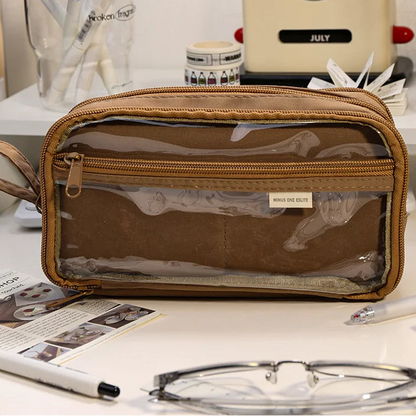 Double Sided Transparent Large capacity Pencil Pouch