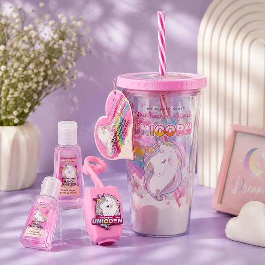 Double Layer ACRYLIC Cup With Hand Sanitizer - UNICORN - Minor Crack