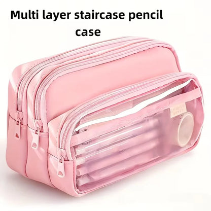 Double Sided Transparent Large capacity Pencil Pouch
