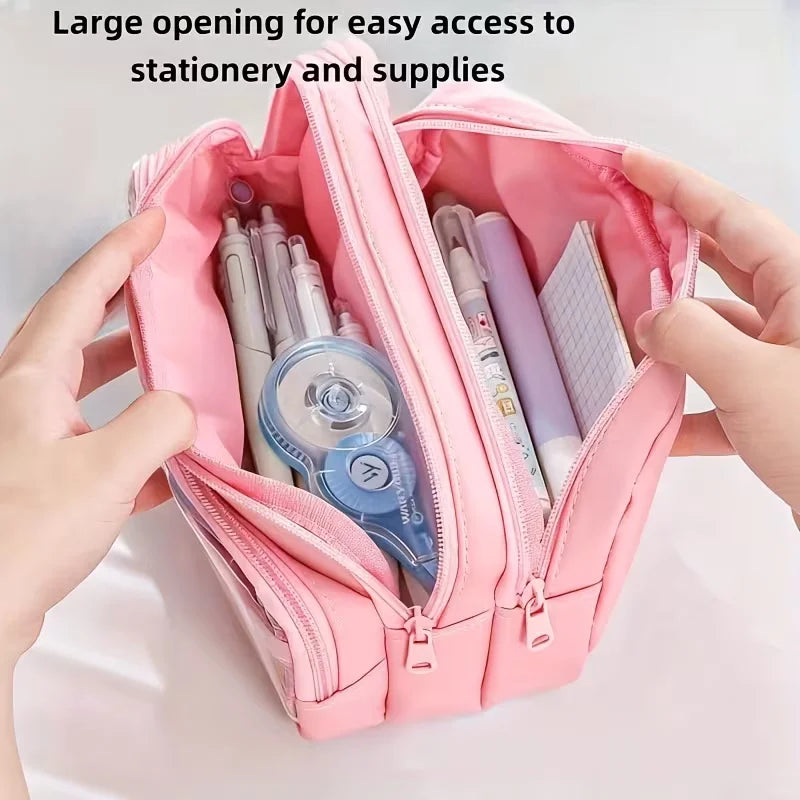 Double Sided Transparent Large capacity Pencil Pouch