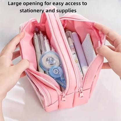 Double Sided Transparent Large capacity Pencil Pouch