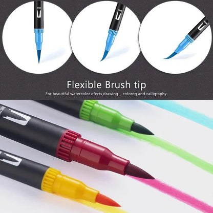 72 Pcs Dual Tip Watercolor Brush Pen