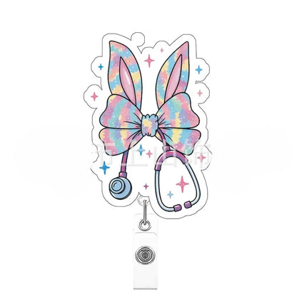 Colorful bow with stethoscope design on a white background
