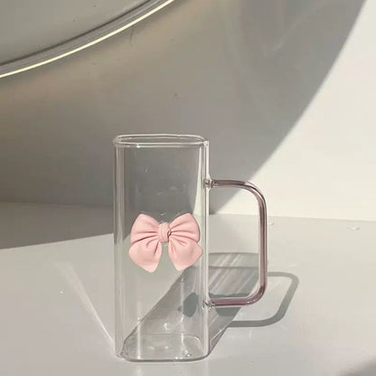 Bow Mounted Plastic Coffee Cup with Glass Straw