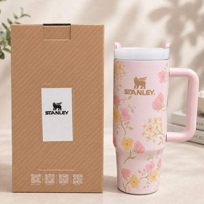 Elegant Floral Stainless Steel Travel Tumbler