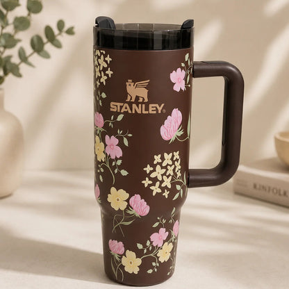 Elegant Floral Stainless Steel Travel Tumbler