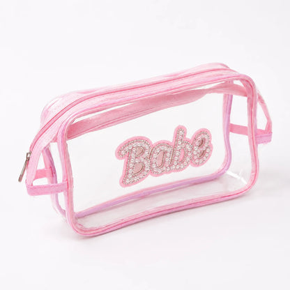 Embroidered Toiletry and Makeup Pouch