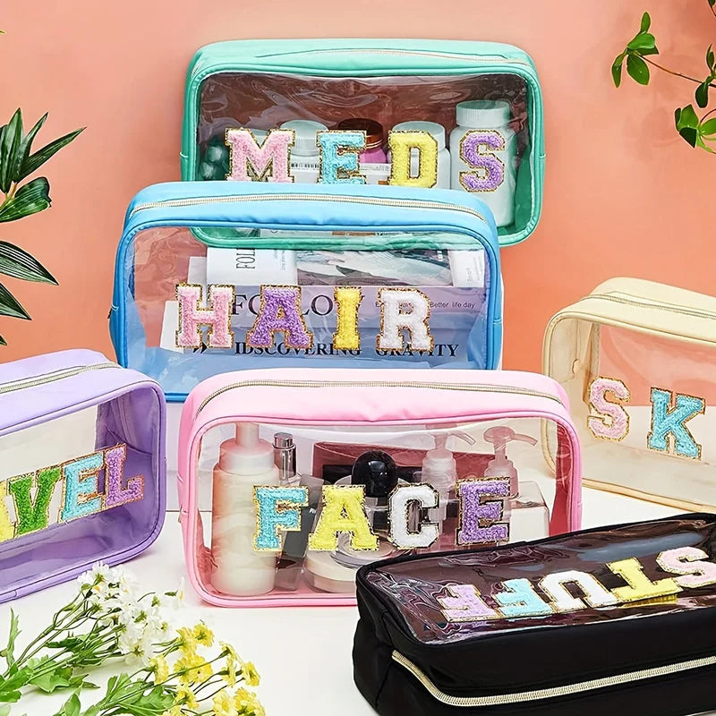 Embroidered Toiletry and Makeup Pouch