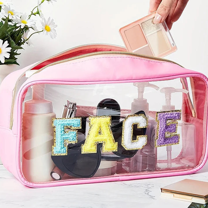 Embroidered Toiletry and Makeup Pouch