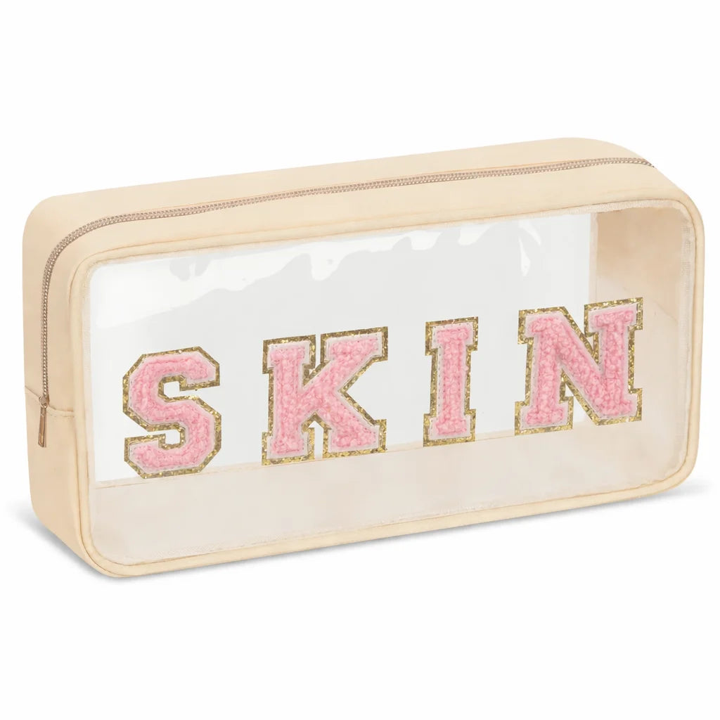 Embroidered Toiletry and Makeup Pouch