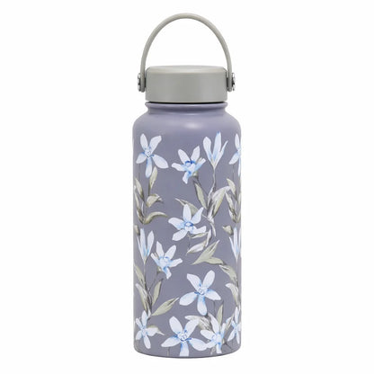 Floral Design Thermal Water Bottle with Handle