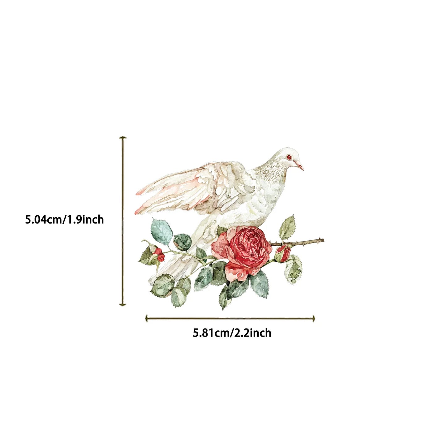 Floral and letter stickers in a waterproof, transparent PET