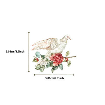 Floral and letter stickers in a waterproof, transparent PET