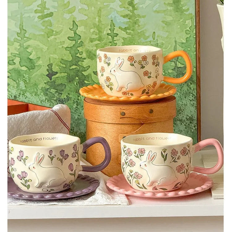 Flower Field Coffee Cup with Saucer