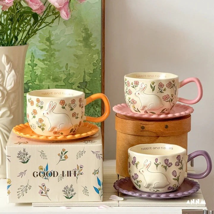 Flower Field Coffee Cup with Saucer