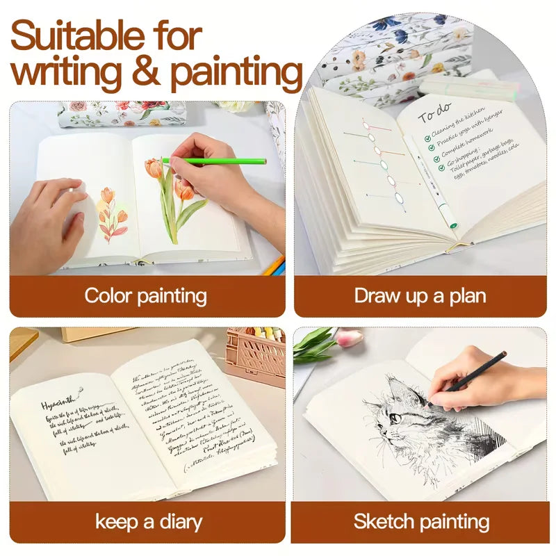 Flower Pattern Bush Hardcover Sketchbook