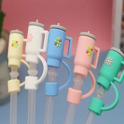 Flower Shaped Straw Tip Covers For Tumbler
