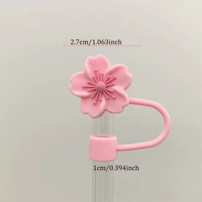 Flower Shaped Straw Tip Covers For Tumbler