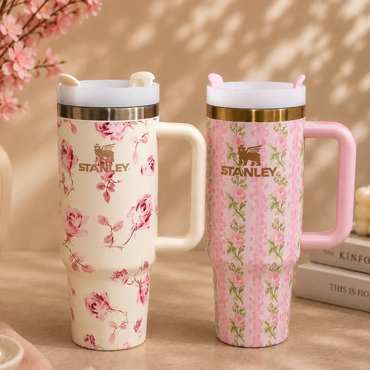 Flower Shape  Steel  Tumbler with Handle