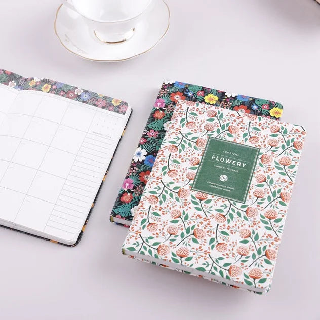 Flowery Floral Daily Journal and Planner