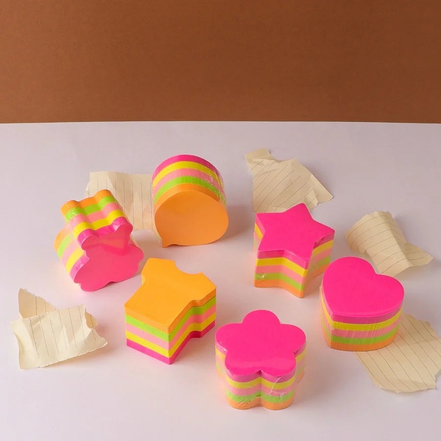 Fluorescent Colors Different Shapes Sticky Notes